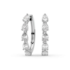Pear Diamond Hoop Earrings