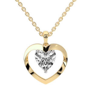 Gold Whispering Love Diamond Pendant