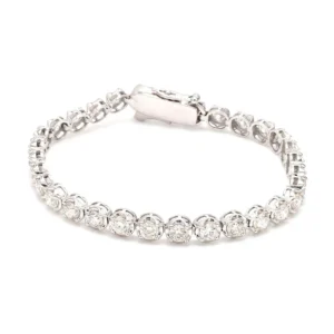 8-Pointer Diamond Tennis Bracelet 18K White Gold