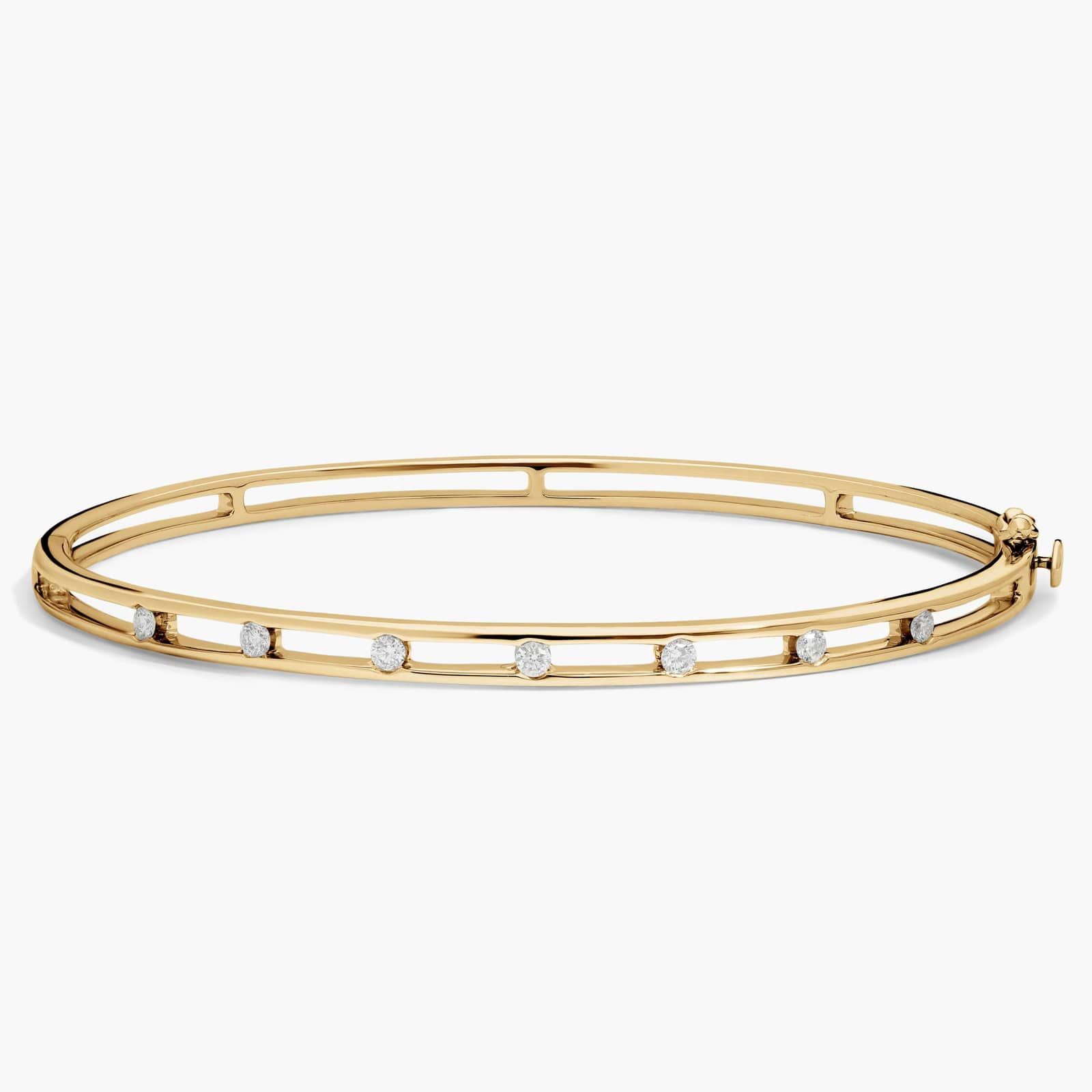 Diamond Station Bangle Bracelet