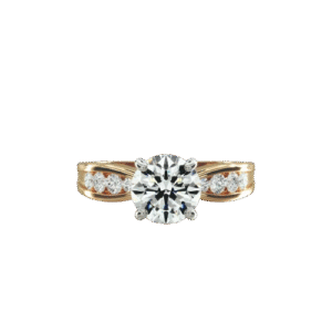 Engagement Ring With Channel Set Round Diamonds