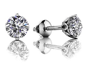 Lotus Flower Brilliant Stud Earrings 1/4 Carat