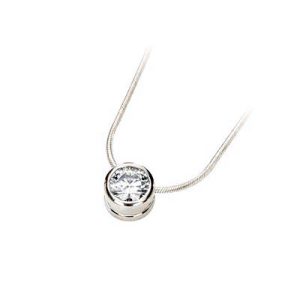 Diamond Solitaire Bezel Pendant 1/5 Carat